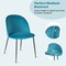 Set of 2 Upholstered Velvet Dining Chair with Metal Base for Living Room